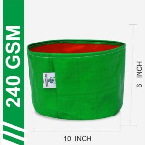 Durable 10×6 Inch HDPE Grow Bag | 240 GSM | UV Protected for Terrace & Kitchen Gardening