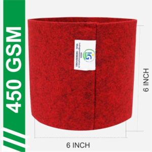 Geo Fabric Grow Bag 6×6 Inch | 450 GSM | Premium Breathable Planter for Herbs & Small Plants